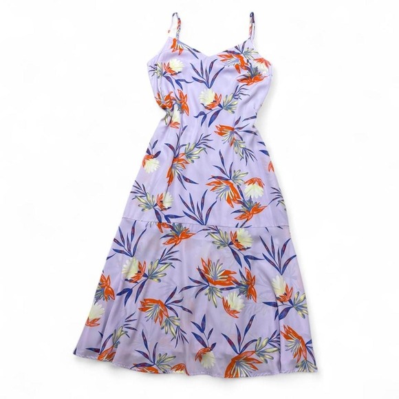 Lulus Dresses & Skirts - Lulus Quinlynn Midi Slip Dress Tropical Lavender Resortwear Beach wedding size L